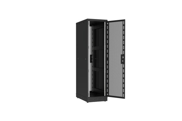 Напольный шкаф NIKOMAX серии TFR-R2 19", 47U, перфорированные двери, металлические стенки, Ш600хВ2232хГ1000мм, в разобранном виде, черный