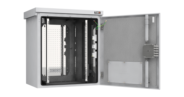 Шкаф NIKOMAX настенный климатический TWK-158256-M-GY, Lite, IP55, Ш821хВ882хГ566 мм, цвет серый, муар, RAL 7035. Комплектация: монтажные направляющие - 2 пары, рым-болт М8 - 4 шт., сальник-ввод отверст. 36 мм - 6шт., монтажная панель – 3 шт., дин-рейка – 
