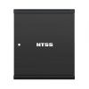 Шкаф настенный телекоммуникационный NTSS W 15U 600х600х770мм, 2 профиля 19, дверь сплошная металл, боковые стенки съемные, разобранный, черный RAL 900