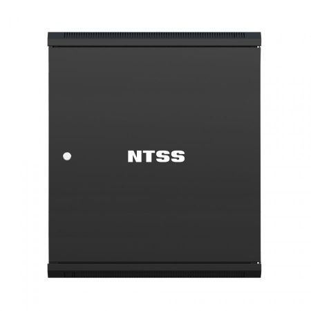 Шкаф настенный телекоммуникационный NTSS W 15U 600х600х770мм, 2 профиля 19, дверь сплошная металл, боковые стенки съемные, разобранный, черный RAL 900