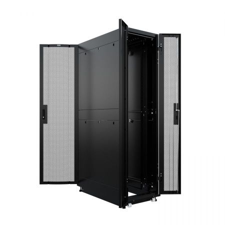 Шкаф напольный для ЦОД серверный NTSS ПРОЦОД PCM 42U 600х1200мм, 4 профиля 19, двойные боковые стенки, панель потолка с вводами, без панели пола, двер