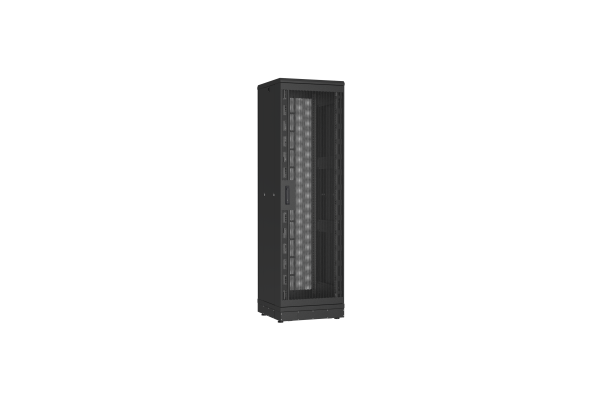 Напольный шкаф NIKOMAX серии TFR-R2 19", 42U, двери перфорированные, одностворчатая и двустворчатая, металлические стенки, Ш600хВ2010хГ600мм, в разобранном виде, черный