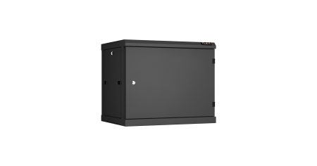 Настенный разборный шкаф NIKOMAX 19", 9U, металлическая дверь, Ш600хВ503хГ450мм, 2 пары монтажных направляющих, черный