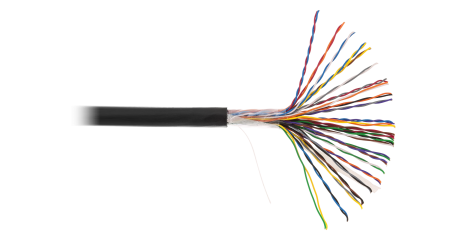 Кабель NETLAN U/UTP 25 пар, Кат.5 (Класс D), 100МГц, одножильный, BC (чистая медь), полиэтилен, внешний, до -40C, черный, 305м - гарантия 1 год
