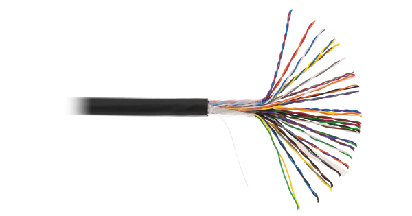Кабель NETLAN U/UTP 25 пар, Кат.5 (Класс D), 100МГц, одножильный, BC (чистая медь), полиэтилен, внешний, до -40C, черный, 305м - гарантия 1 год