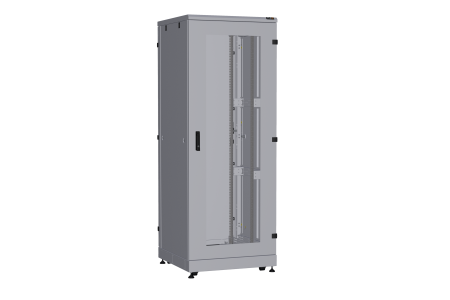 Напольный шкаф NIKOMAX серии TFA-R 19", 42U, дверь со стеклом и металлическая, металлические стенки, Ш800хВ2114хГ800мм, в разобранном виде, серый