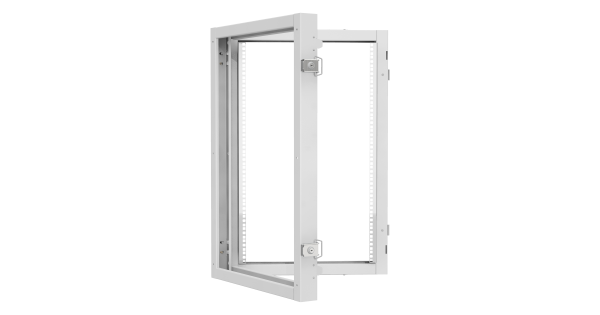 Пристенная поворотная секция NIKOMAX 19", 18U, Ш600хВ904хГ156мм, 1 пары L-образных монтажных направляющих, серый