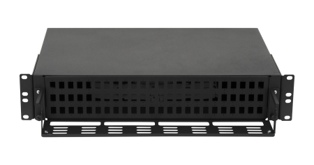 Оптический кросс NIKOMAX 19" Premium Line, 2U, до 72 SC портов или 144 LC портов, выдвижной, со съёмной полкой, черный