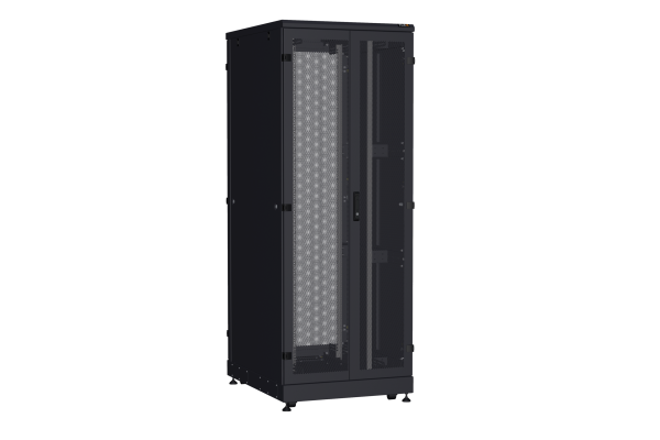 Напольный шкаф NIKOMAX серии TFA-R 19", 42U, двустворчатые перфорированные двери, металлические стенки, Ш800хВ2114хГ1000мм, в разобранном виде, черный