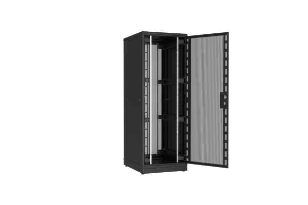 Напольный шкаф NIKOMAX серии TFR-R2 19", 47U, двери перфорированные, одностворчатая и двустворчатая, металлические стенки, Ш800хВ2232хГ1000мм, в разобранном виде, черный