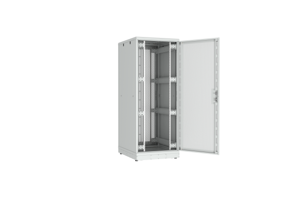 Напольный шкаф NIKOMAX серии TFR-R2 19", 42U, двери перфорированные, одностворчатая и двустворчатая, металлические стенки, Ш800хВ2010хГ1000мм, в разобранном виде, серый