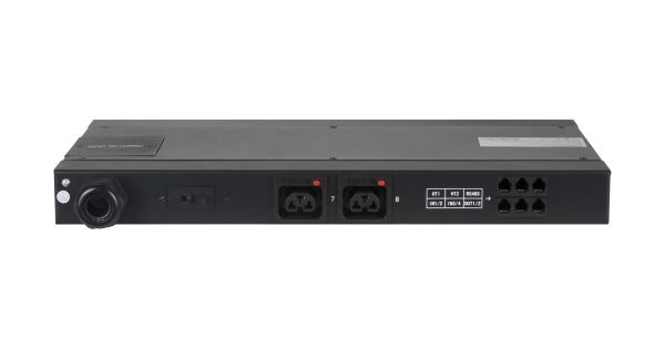 Блок контролируемых электрических розеток NIKOMAX, Серия MN (Metered‑by‑Outlet), 19", 8 розеток C39 с фиксаторами, ввод 1 фаза, макс. нагрузка 63 А, кабельный ввод тыльный, шнур питания 3 м, вилка 1-фазная 63А 250В, IEC 60309, цифровое измерение силы тока