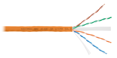 Кабель NIKOMAX U/UTP 4 пары, Кат.6 (Класс E), тест по ISO/IEC, 250МГц, одножильный, BC (чистая медь), 23AWG (0,55мм), полимерный материал нг(А)-HF, внутренний, зеленый, 211м - гарантия: 5 лет / 15 лет системная