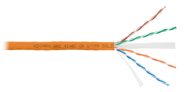 Кабель NIKOMAX U/UTP 4 пары, Кат.6 (Класс E), тест по ISO/IEC, 250МГц, одножильный, BC (чистая медь), 23AWG (0,55мм), полимерный материал нг(А)-HF, внутренний, зеленый, 211м - гарантия: 5 лет / 15 лет системная