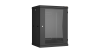 Настенный разборный шкаф NIKOMAX 19", 15U, стеклянная дверь, Ш600хВ770хГ450мм, 2 пары монтажных направляющих, черный