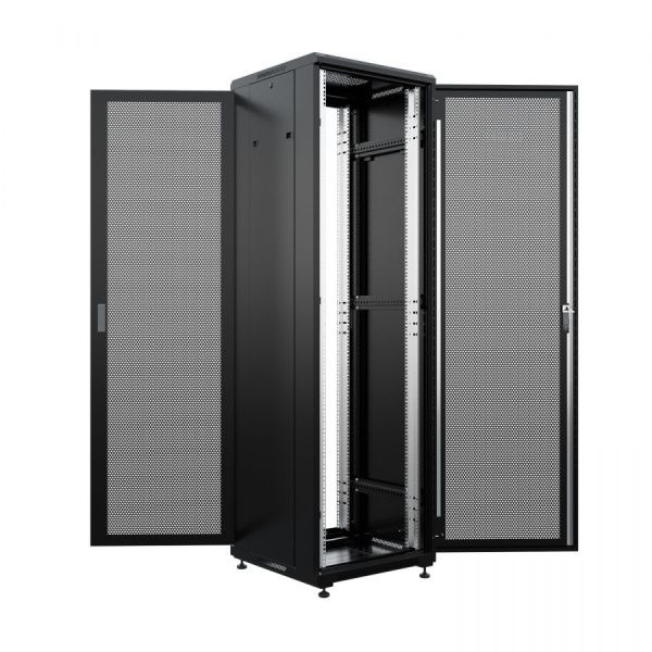 Шкаф напольный универсальный серверный NTSS R 32U 600х600мм, 4 профиля 19, двери перфорированная и перфорированная, боковые стенки съемные, регулируем