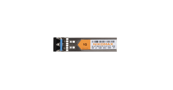 Модуль NIKOMAX SFP, 1.25 Гбит/с, Duplex, 2 ОВ, SM, 2xLC, Tx:1310/Rx:1310 нм, DDM, 14 дБ (до 20 км)