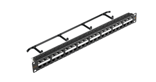 Коммутационная панель NIKOMAX 19", 1U, 48 портов, Кат.6 (Класс E), 250МГц, RJ45/8P8C, 110/KRONE, T568A/B, неэкранированная, с органайзером, черная - гарантия: 5 лет расширенная / 25 лет системная