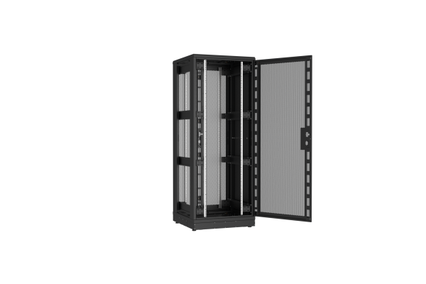 Напольный шкаф NIKOMAX серии TFR-R2 19", 42U, двери перфорированные, одностворчатая и двустворчатая, металлические стенки, Ш800хВ2010хГ800мм, в разобранном виде, черный