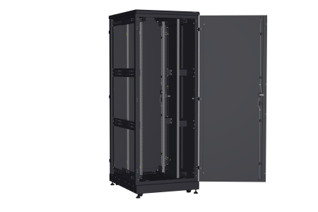 Напольный шкаф NIKOMAX серии TFA-R 19", 42U, металлические двери, металлические стенки, Ш800хВ2114хГ1000мм, в разобранном виде, черный