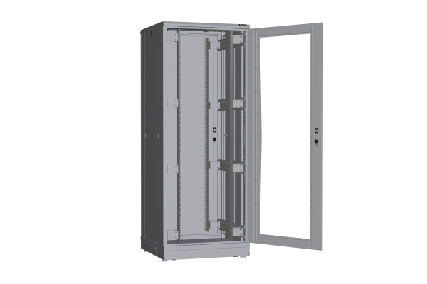 Напольный шкаф NIKOMAX серии TFR-R2 19", 42U, дверь со стеклом и металлическая, металлические стенки, Ш800хВ2010хГ800мм, в разобранном виде, серый