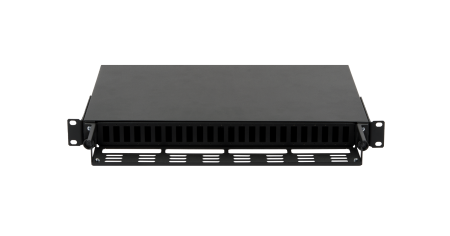 Оптический кросс NIKOMAX 19" Premium Line, 1U, до 48 SC (24 Duplex SC адаптера) порта или 96 LC (24 Quadro LC адаптера) портов, выдвижной, со съёмной полкой, черный