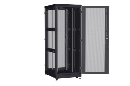 Напольный шкаф NIKOMAX серии TFA-R 19", 42U, перфорированные двери, металлические стенки, Ш800хВ2114хГ1000мм, в разобранном виде, черный
