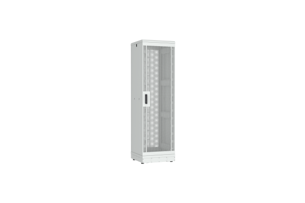 Напольный шкаф NIKOMAX серии TFR-R2 19", 42U, двери перфорированные, одностворчатая и двустворчатая, металлические стенки, Ш600хВ2010хГ600мм, в разобранном виде, серый