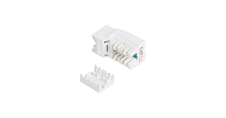 Модуль-вставка NIKOMAX типа Keystone, Кат.5е (Класс D), 100МГц, RJ45/8P8C, FT-TOOL/110/KRONE, T568A/B, неэкранированный, со шторкой, белый - гарантия: 5 лет расширенная / 25 лет системная