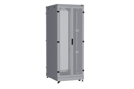 Напольный шкаф NIKOMAX серии TFA-R 19", 42U, двустворчатые перфорированные двери, металлические стенки, Ш800хВ2114хГ1000мм, в разобранном виде, серый