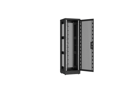 Напольный шкаф NIKOMAX серии TFR-R2 19", 42U, двери перфорированные, одностворчатая и двустворчатая, металлические стенки, Ш600хВ2010хГ600мм, в разобранном виде, черный