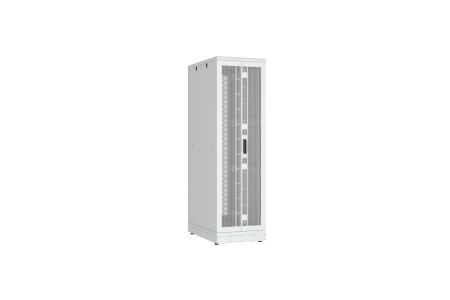 Напольный шкаф NIKOMAX серии TFR-R2 19", 42U, двустворчатые перфорированные двери, металлические стенки, Ш600хВ2010хГ1000мм, в разобранном виде, серый