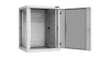 Настенный разборный шкаф NIKOMAX 19", 15U, стеклянная дверь, Ш600хВ770хГ600мм, 2 пары монтажных направляющих, серый