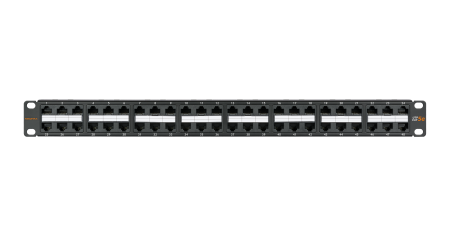 Коммутационная панель NIKOMAX 19", 1U, 48 портов, Кат.5e (Класс D), 100МГц, RJ45/8P8C, 110/KRONE, T568A/B, неэкранированная, с органайзером, черная - гарантия: 5 лет расширенная / 25 лет системная