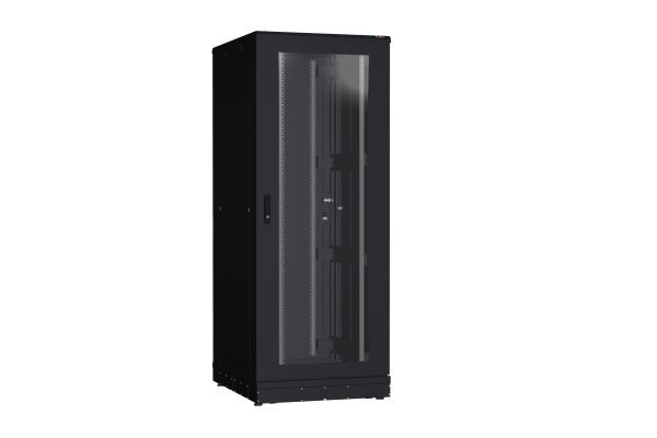 Напольный шкаф NIKOMAX серии TFR-R2 19", 42U, дверь со стеклом и металлическая, металлические стенки, Ш800хВ2010хГ1000мм, в разобранном виде, черный