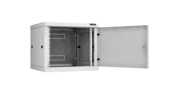 Настенный разборный шкаф NIKOMAX 19", 9U, металлическая дверь, Ш600хВ503хГ600мм, 2 пары монтажных направляющих, серый