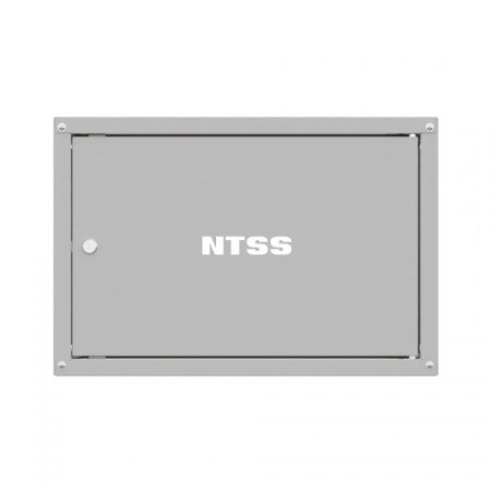 Шкаф настенный телекоммуникационный NTSS LIME 6U 550х450х370мм, 2 профиля 19, дверь сплошная металл, боковые стенки несъемные, разобранный, серый RAL