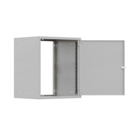 Шкаф настенный телекоммуникационный NTSS LIME 18U 550х450х900мм, 2 профиля 19, дверь сплошная металл, боковые стенки несъемные, разобранный, серый RAL
