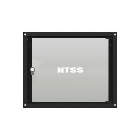 Шкаф настенный телекоммуникационный NTSS LIME 18U 550х450х900мм, 2 профиля 19, дверь стеклянная, боковые стенки несъемные, разобранный, черный RAL 900