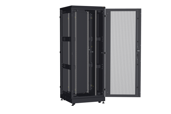 Напольный шкаф NIKOMAX серии TFA-R 19", 42U, перфорированная дверь и металлическая, металлические стенки, Ш800хВ2114хГ800мм, в разобранном виде, черный