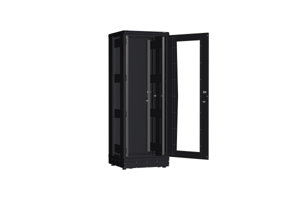 Напольный шкаф NIKOMAX серии TFR-R2 19", 33U, дверь со стеклом и металлическая, металлические стенки, Ш600хВ1702хГ600мм, в разобранном виде, черный