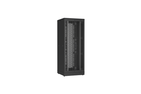 Напольный шкаф NIKOMAX серии TFR-R2 19", 42U, двустворчатые перфорированные двери, металлические стенки, Ш800хВ2010хГ800мм, в разобранном виде, черный