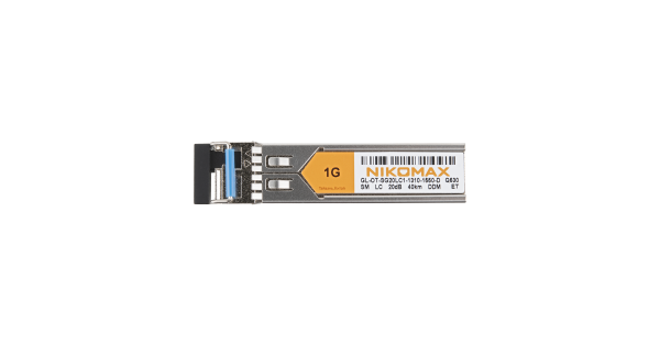 Модуль NIKOMAX SFP, 1.25 Гбит/с, WDM, 1 ОВ, SM, 1xLC, Tx:1310/Rx:1550 нм, DDM, 20 дБ (до 40 км)