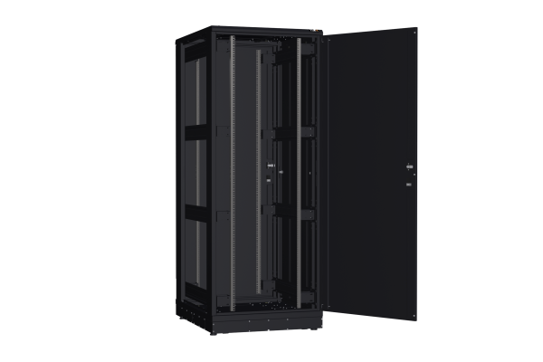 Напольный шкаф NIKOMAX серии TFR-R2 19", 42U, металлические двери, металлические стенки, Ш800хВ2010хГ1000мм, в разобранном виде, черный