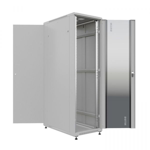 Шкаф напольный универсальный серверный NTSS R 32U 600х1000мм, 4 профиля 19, двери стекло и сплошная металл, боковые стенки съемные, регулируемые опоры