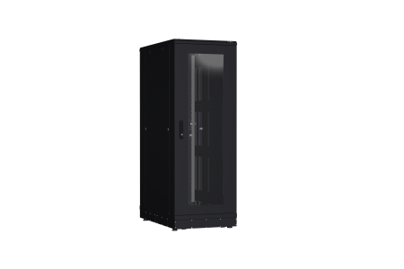 Напольный шкаф NIKOMAX серии TFR-R2 19", 33U, дверь со стеклом и металлическая, металлические стенки, Ш600хВ1702хГ1000мм, в разобранном виде, черный