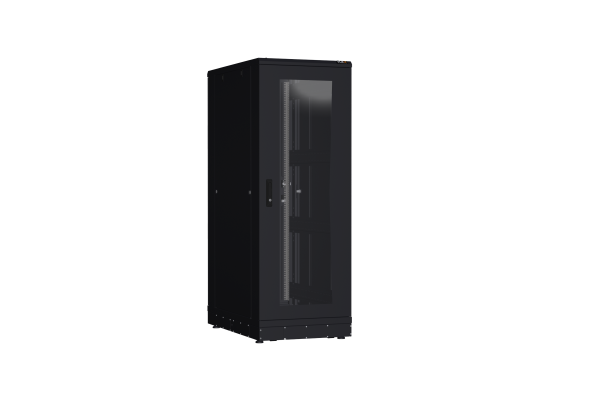Напольный шкаф NIKOMAX серии TFR-R2 19", 33U, дверь со стеклом и металлическая, металлические стенки, Ш600хВ1702хГ1000мм, в разобранном виде, черный