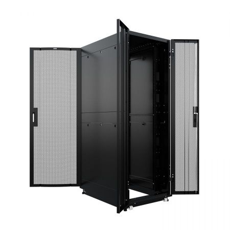 Шкаф напольный для ЦОД серверный NTSS ПРОЦОД PCM 45U 800х1200мм, 4 профиля 19, двойные боковые стенки, панель потолка с вводами, без панели пола, двер