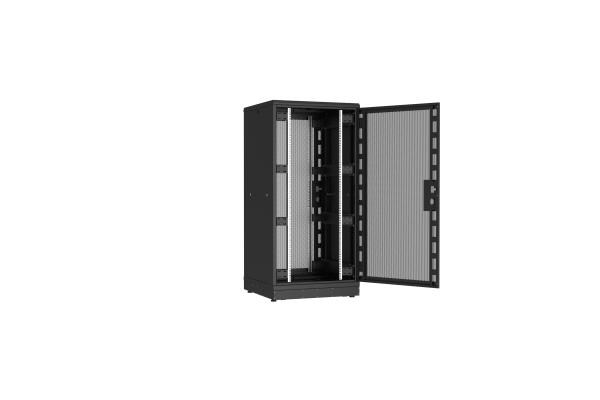 Напольный шкаф NIKOMAX серии TFR-R2 19", 33U, перфорированные двери, металлические стенки, Ш800хВ1702хГ800мм, в разобранном виде, черный 