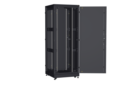 Напольный шкаф NIKOMAX серии TFA-R 19", 42U, металлические двери, металлические стенки, Ш800хВ2114хГ800мм, в разобранном виде, черный